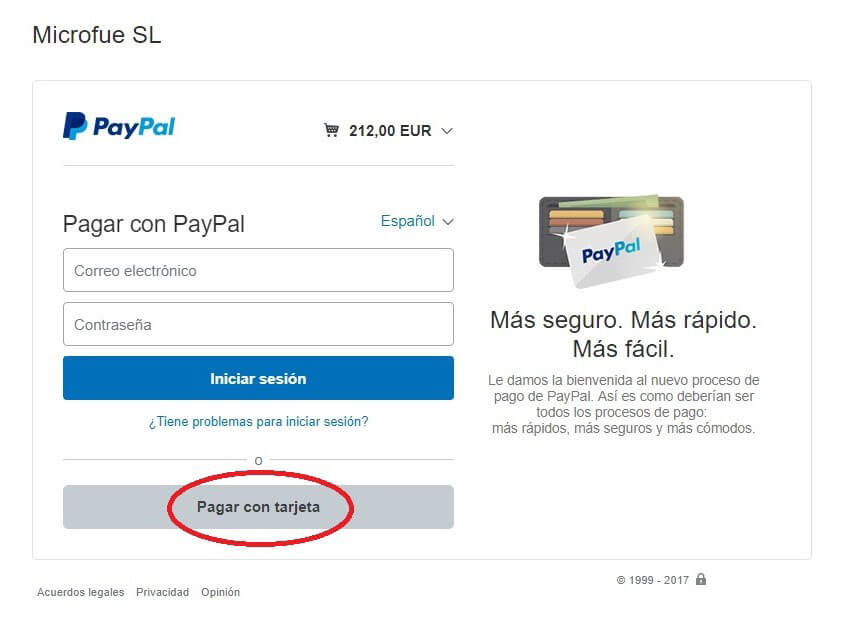 Pagar con paypal